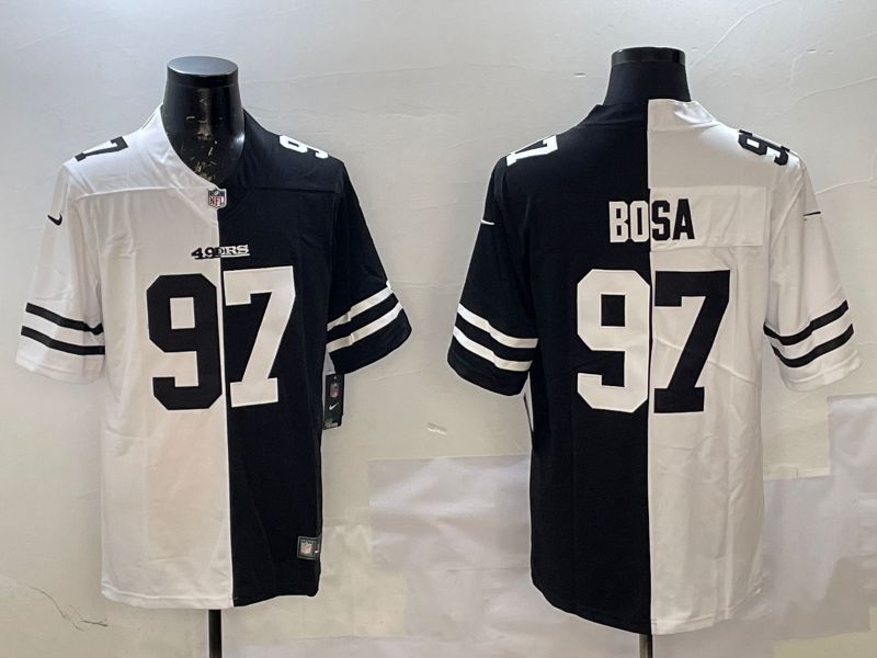 Men San Francisco 49ers #97 Bosa White Black Fashion 2025 Nike Limited NFL Jersey style 1->san francisco 49ers->NFL Jersey